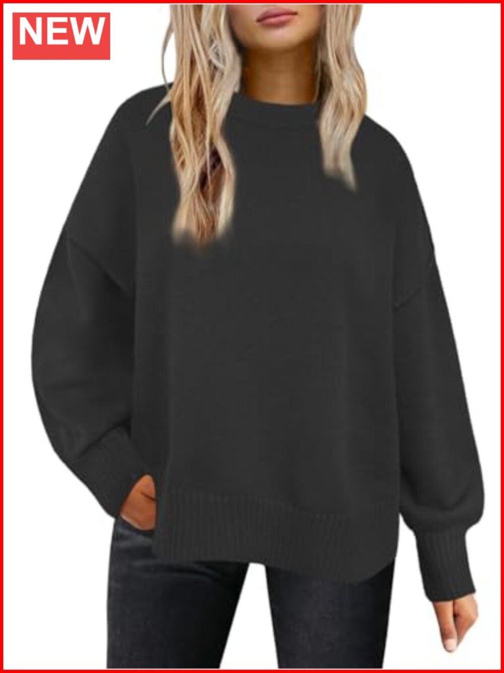 Oversized Crewneck Sweatshirt Long Sleeve Tunic Top